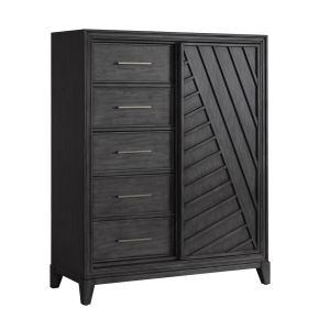 Samuel Lawrence Furniture S964-041 Lenox - 5-Drawer Sliding Door Chest With Storage - Black