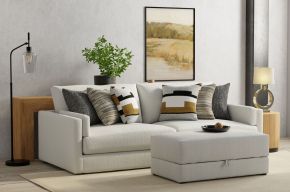 Jackson 2405/36/37/77/3-11 Trevor - 2 Piece Extra Deep Oversized Sofa With 1 Included Storage Cocktail Ottoman - Chalk