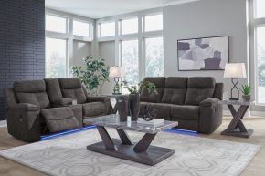 Benchcraft® 63605/88/94 Brysonview - 2 Pc. - Reclining Sofa, Reclining Loveseat With Console - Charcoal