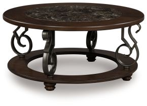 Ashley Furniture T623-8 Frallyn - Round Cocktail Table - Dark Brown