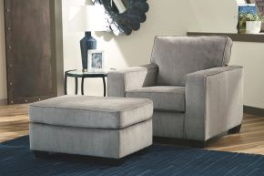 Ashley Furniture 87214/20/14 Ashley Furniture 87214/20/14 Altari - 2 Pc. - Chair With Ottoman - Alloy