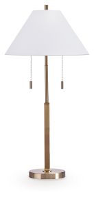 Ashley Furniture L208474 Haigwood - Metal Table Lamp - Gold Finish