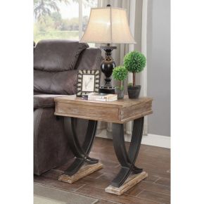 ACME 83057 Pellio - End Table - Antique Oak & Black