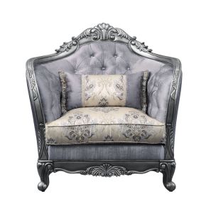 ACME 55347 Ariadne - Chair - Fabric & Platinum