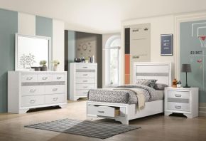 CoasterEveryday 205111T-S5 Miranda - 5 Piece Twin Storage Bedroom Set - White