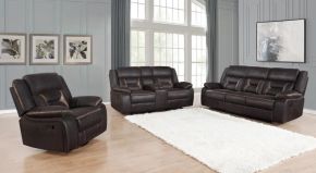 CoasterEveryday 651354-S3 Greer - 3 Piece Upholstered Reclining Sofa Set - Brown