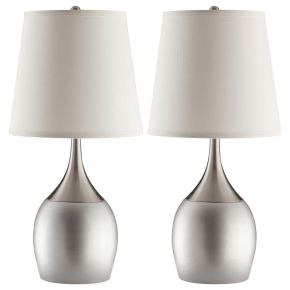 CoasterEveryday 901471 Tenya - Empire Shade Urn Table Lamp (Set of 2) - Silver