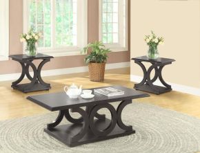 Coaster Fine Furniture 703148-S3 Shelly - 3 Piece Coffee And End Table Set - Cappuccino