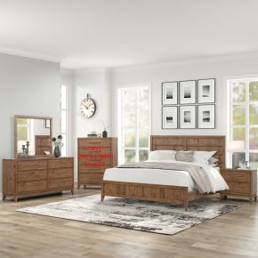 Liberty Furniture 936-BR-KPBDMN Shaker Lakes - 4 Piece Bedroom Set (King Panel Bed, Dresser & Mirror, Night Stand) - Brown