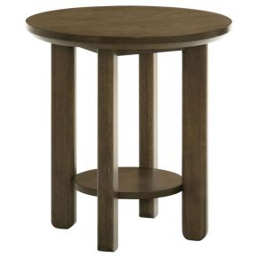 Coaster Fine Furniture 706307 Ottowa - 22" Round Wood Side End Table With Shelf - Brown