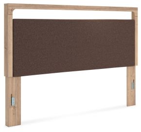 Signature Design by Ashley® PCB1360-58 Kinlanni - King Upholstered Panel Headboard - Tan / Brown