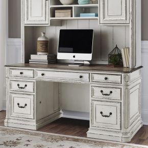 Liberty Furniture 244-HOJ-CS Magnolia Manor - Credenza - Antique White & Weathered Bark