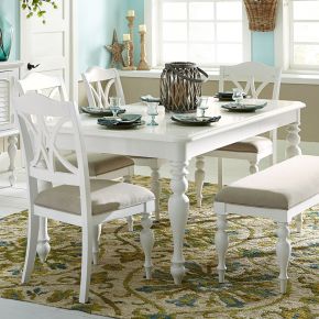 Liberty Furniture 607-T4078 Summer House - Rectangular Leg Table - Oyster White