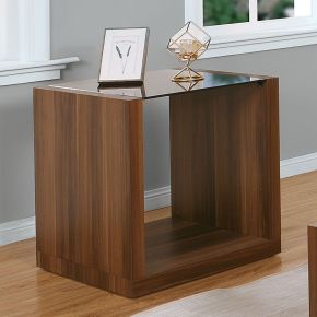 Furniture of America CM4568E Langenthal - End Table - Black / Dark Walnut