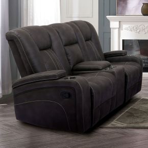 Furniture of America CM9903-LV Amirah - Glider Loveseat - Dark Gray