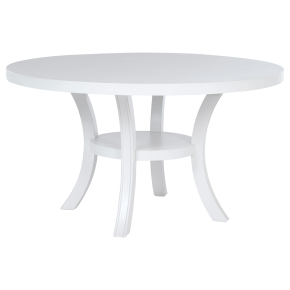 Coaster Fine Furniture 109330 Judd - Round Dining Wood Table With Shelf - Pearl White