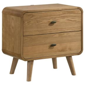 Coaster Fine Furniture 225092 Robyn - 2-Drawer Nightstand Bedside Table - Light Ash