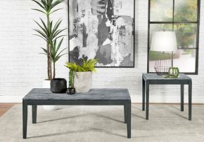 Coaster Fine Furniture 753518-S2 Mozzi - 2 Piece Faux Marble Coffee And End Table Set - Gray