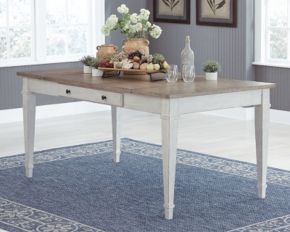 Ashley Furniture D394-25 Skempton - RECT DRM Table w/Storage - White