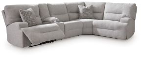 Ashley Furniture 93605S19 Ashley Furniture 93605S19 Acklen Place - 5-Piece Power Reclining Sectional With Storage Console - Pewter