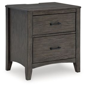 Signature Design by Ashley® B651-92 Montillan - Grayish Brown - Two Drawer Night Stand