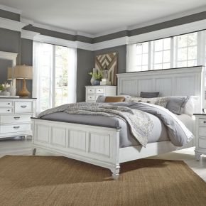 Liberty Furniture 417-BR-QPBDMC Allyson Park - 4 Piece Bedroom Set (Queen Panel Bed, Dresser & Mirror, Chest) - White