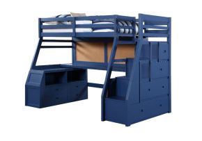 ACME 37455 Jason II - Twin Loft Bed With Storage - Navy Blue