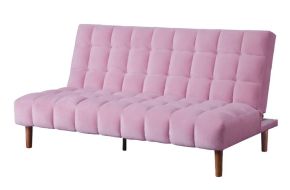 ACME 57200 Yolandi - Futon - Pink Velvet & Dark Walnut Finish