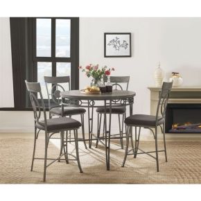 ACME 73180 Landis - Counter Height Table - Oak & Gunmetal