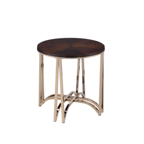 ACME 80992 Novus - End Table - Walnut & Champagne