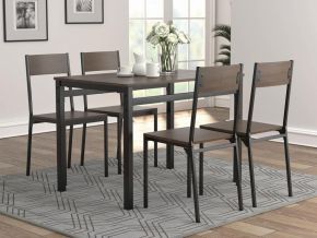 CoasterEveryday 150505 Lana - 5 Piece Rectangular Dining Set - Dark Brown And Black