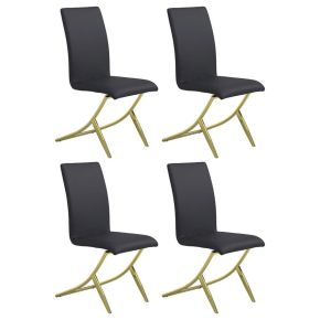 CoasterEssence 105172 Carmelia - Upholstered Dining Side Chairs (Set of 4) - Black