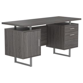 CoasterEveryday 800521 Lawtey - 2-Drawer Office Computer Desk - Weathered Gray