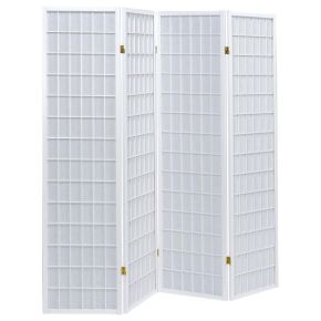 CoasterEveryday 902626 Roberto - 4-Panel Room Divider Folding Shoji Screen - White