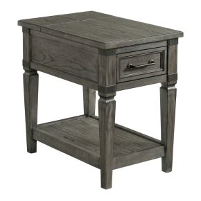 Intercon FR-TA-1726-PEW-C Foundry - Chairside Table - Brushed Pewter