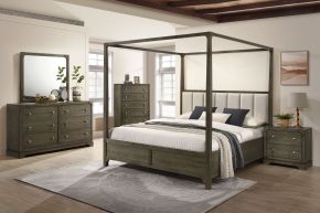 Coaster Fine Furniture 224931KW-S5 Gran Park - 5 Piece California King Canopy Bedroom Set - Dark Cocoa