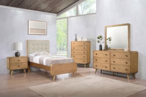 Coaster Fine Furniture 225091T-S5 Robyn - 5 Piece Twin Bedroom Set - Light Ash