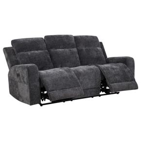 Coaster Fine Furniture 610154P Kennett - Chenille Upholstered Power Reclining Sofa - Dark Gray