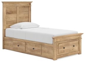 Ashley Furniture PCB1170B38 Ashley Furniture PCB1170B38 Makidern - Twin Panel Storage Bed With 2 Under Bed Storage Units And Storage Footboard - Tan