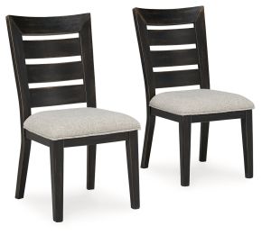 Signature Design by Ashley® D841-03 Galliden - Black - Dining Upholstered Ladderback Side Chair (Set of 2)