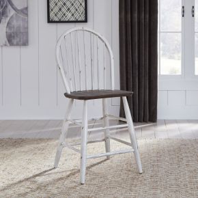 Liberty Furniture 139WH-B100024 Liberty Furniture 139WH-B100024 Farmhouse - Windsor Back Counter Chair - Two Tone White / Wood Tone