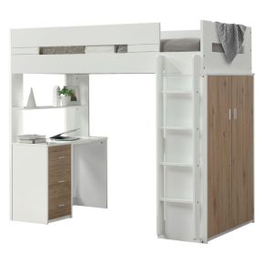 ACME 38055 Nerice - Loft Bed - White & Oak