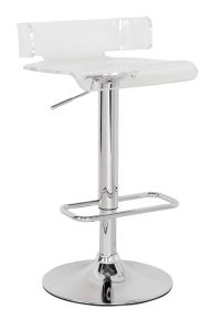 ACME 96260 Rania - Adjustable Stool With Swivel - Clear & Chrome