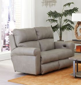 Catnapper 64572-1273/56-3073/56 Torretta - Top Grain Italian Leather Power Lay Flat Reclining Loveseat - Putty