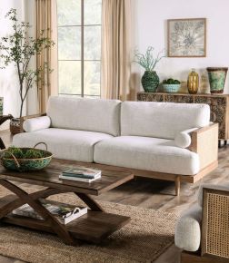 Furniture of America CM9981-SF Alesund - Sofa - Beige / Light Oak