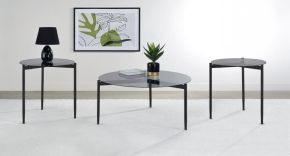 Coaster Fine Furniture 710168-S3 Rosalie - 3 Piece Round Coffee And End Table Set - Gray