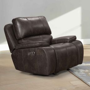 New Classic U093-13P2-CHG Brookings - Glider Recliner With Power Headrest & Footrest - Charcoal Gray
