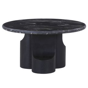 ACME LV04785 Kinton - Coffee Table With Natural Marble Top - Black