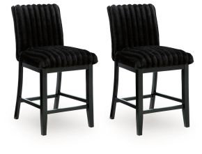 Ashley Furniture PCD571-124 Mervannie - Upholstered Barstool (Set of 2) - Black