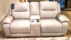 Ashley Furniture PCU1370018A Real Moments - Power Reclining Loveseat With Audio Seating - Ash